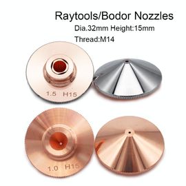 銅レーザーの切断のノズルBT210 230 240繊維Dia 32mm H15mmの糸14mmの口径1.0-5.0