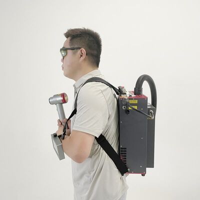 50W ポータブルバックパックレーザー洗浄機 パルスファイバーレーザー 錆除去剤 精密金型洗浄用